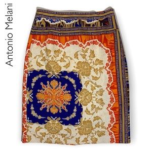 Antonio Melani Nuria Scarf Print Pencil Skirt Size 0